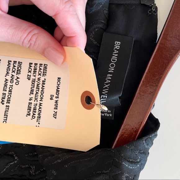 Brandon Maxwell Leo boat neck midi sheath black leopard dress. Size 2 - Picture 8 of 10